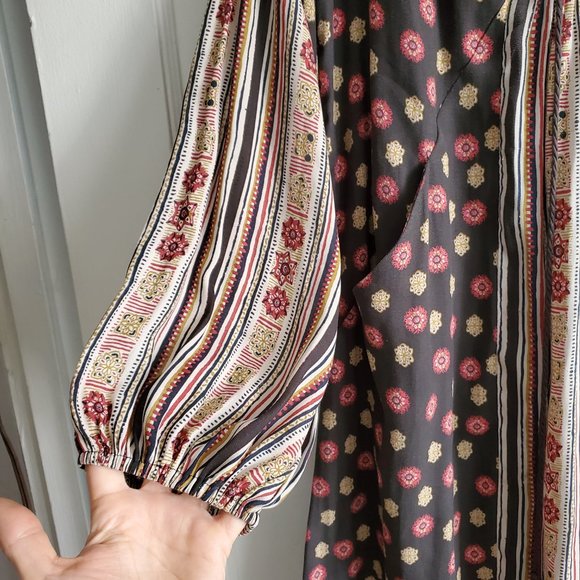 Free People Rain or Shine Boho Long Sleeve Dress in Black Size M - Picture 10 of 16